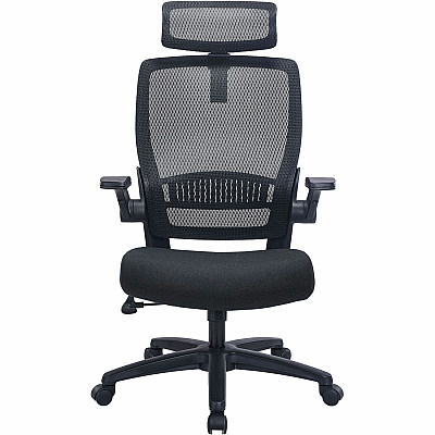Lorell Lanser Mesh-Back Chair with Flip-Up Arms (63210)