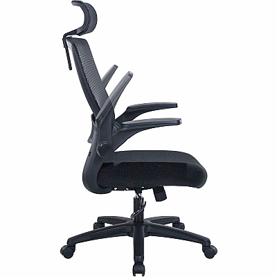 Lorell Lanser Mesh-Back Chair with Flip-Up Arms (63210)