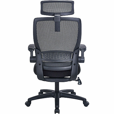 Lorell Lanser Mesh-Back Chair with Flip-Up Arms (63210)