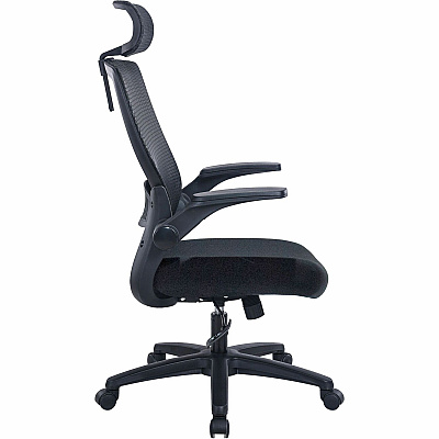 Lorell Lanser Mesh-Back Chair with Flip-Up Arms (63210)