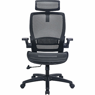 Lorell Lanser All-Mesh Chair with Flip-Up Arms (63211)