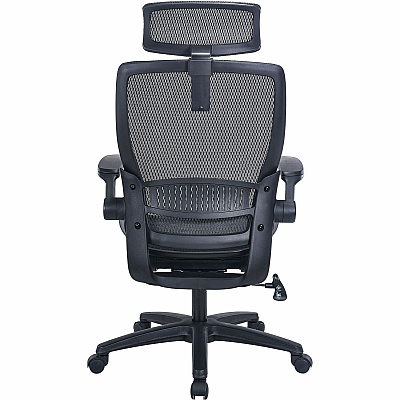 Lorell Lanser All-Mesh Chair with Flip-Up Arms (63211)