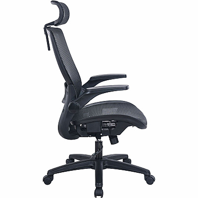 Lorell Lanser All-Mesh Chair with Flip-Up Arms (63211)