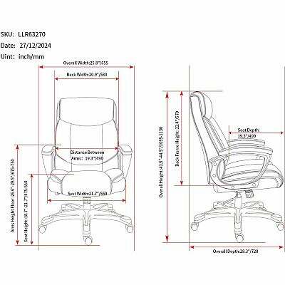 Lorell Sera High-Back Manager Chair (63270)