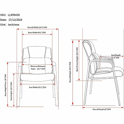 Lorell Cushioned Low-Back Guest Chair (59436)