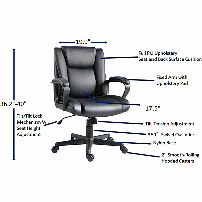 Lorell SOHO Mid-back Chair (81810)