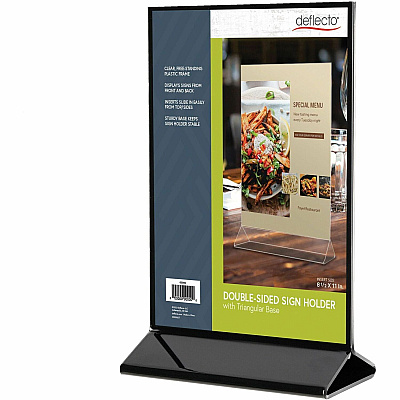 deflecto Double-Sided Sign Holder w/Base (4430)
