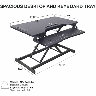Rocelco Electric Desk Riser & Dual Monitor Mount (REDR2BDM2)