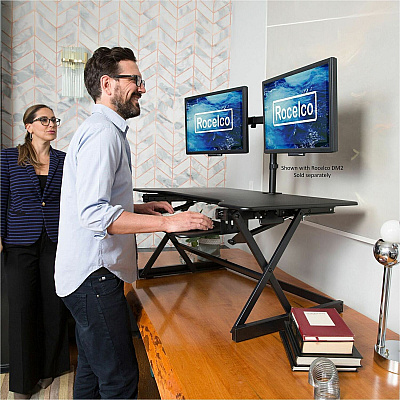 Rocelco Sit-to-Standing Desk Riser (RDADRB40)
