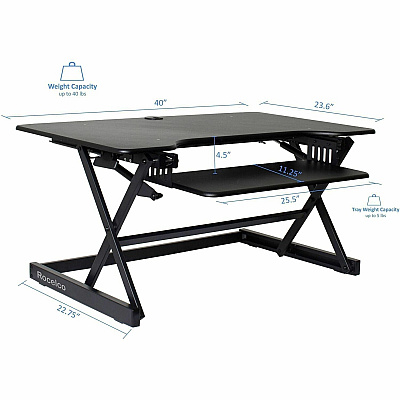 Rocelco Sit-to-Standing Desk Riser (RDADRB40)