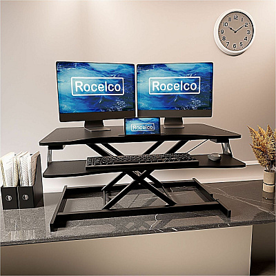 Rocelco Desk Riser & Dual-Monitor Mount (RVADRBDM2)