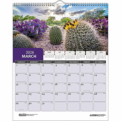 House of Doolittle Recycled Succulent & Cacti Wall Calendar (317)