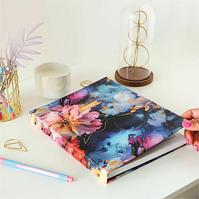 Blueline NotePro Notebook, Fashion Collection, 192 Pages, Midnight Floral (A9C02)