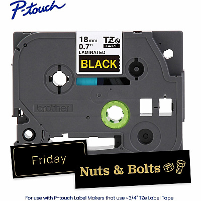Brother P-touch TZe Laminated Label Tape (TZE344G)