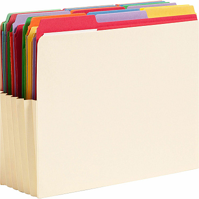 Smead End Tab File Pocket, Reinforced Straight-Cut Tab, 5-1/4" Expansion, Fully-Lined Gusset, Letter Size, Manila, 10 per Box (SMD75174)