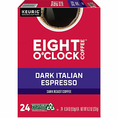 Eight O'Clock K-Cup, Ground Dark Italian Espresso Coffee (0631CT)