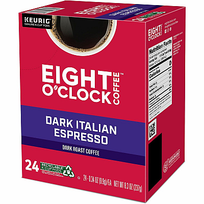 Eight O'Clock K-Cup, Ground Dark Italian Espresso Coffee (0631CT)