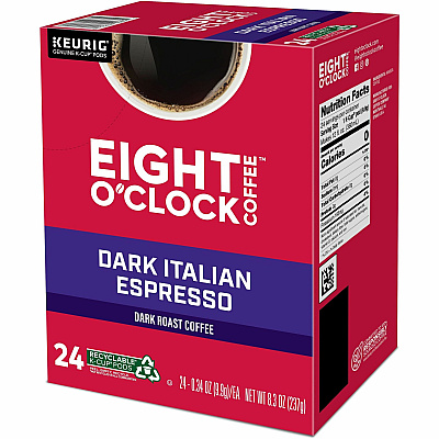 Eight O'Clock K-Cup, Ground Dark Italian Espresso Coffee (0631CT)