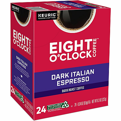 Eight O'Clock K-Cup, Ground Dark Italian Espresso Coffee (0631CT)