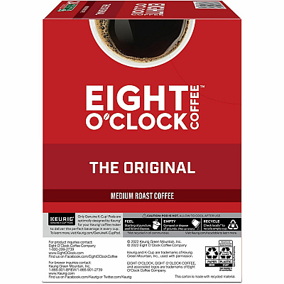 Eight O'Clock K-Cup, Ground Original Coffee (0657CT)