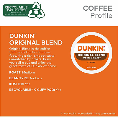 Dunkin Donuts Dunkin Donuts K-Cup Original Blend Coffee (0315CT)