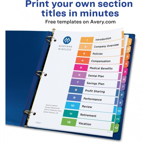 Avery Ready Index Custom TOC Binder Dividers (11141)