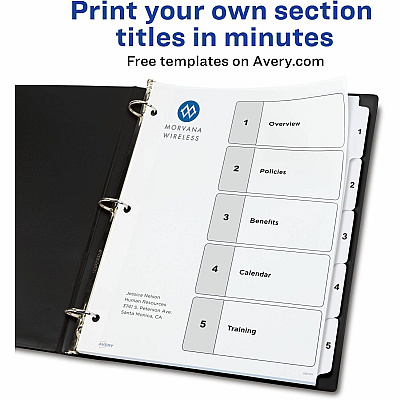 Avery Ready Index Table of Contents Dividersfor Laser and Inkjet Printers (AVE11130)