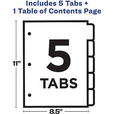 Avery Ready Index Table of Contents Dividersfor Laser and Inkjet Printers (AVE11130)