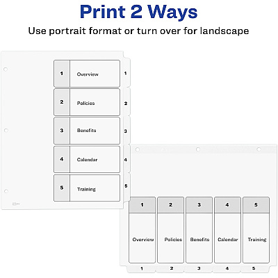 Avery Ready Index Table of Contents Dividersfor Laser and Inkjet Printers (AVE11130)