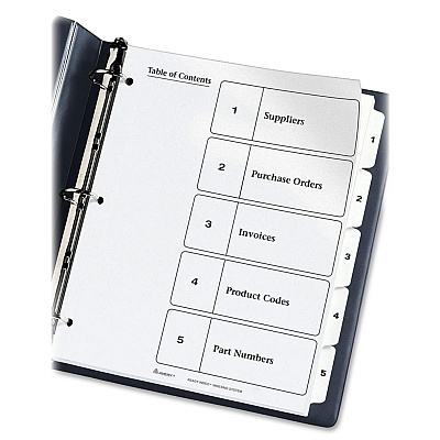 Avery Ready Index Table of Contents Dividersfor Laser and Inkjet Printers (AVE11130)