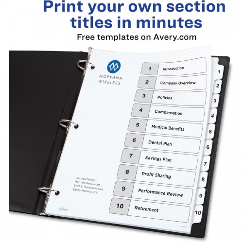 Avery Ready Index Classic Tab Binder Dividers (11134)
