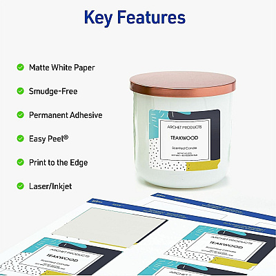 Avery Matte White 3"x3" Square Labels (05659)