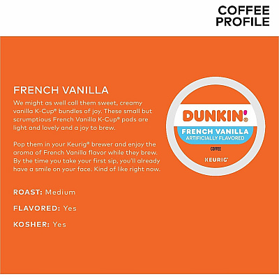 Dunkin Donuts Dunkin Donuts K-Cup, Pod French Vanilla Coffee (1268CT)