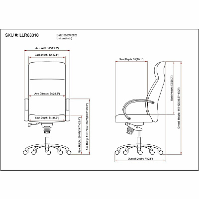 Lorell Pike High Back Executive Chair (63310)