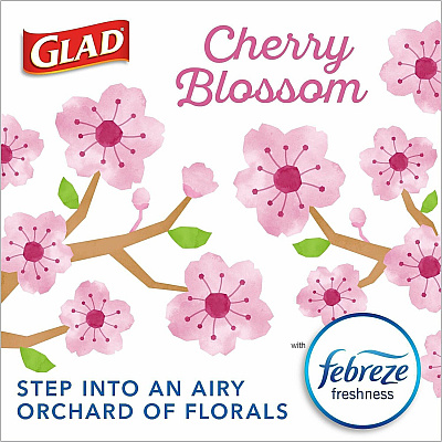 Glad Odorshield Cherry Blossom Trash Bags (79274CT)
