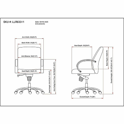 Lorell Pike Mid-Back Executive Chair (63311)