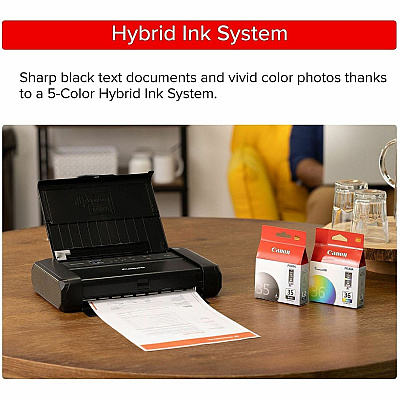 Canon PIXMA TR160 Portable Wired/Wireless Inkjet Printer - Color