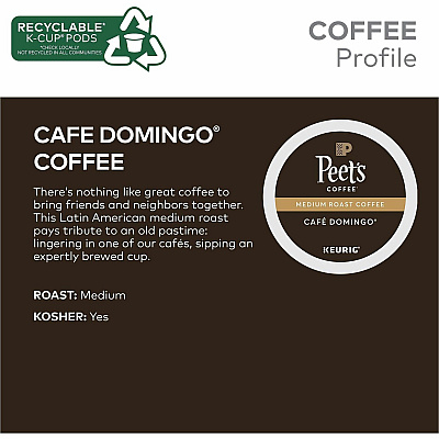 Peet's Coffee K-Cup Cafe Domingo Coffee (2404CT)