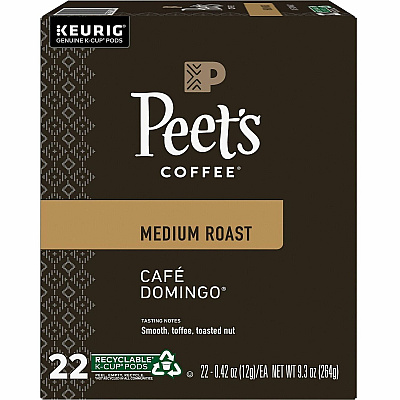 Peet's Coffee K-Cup Cafe Domingo Coffee (2404CT)