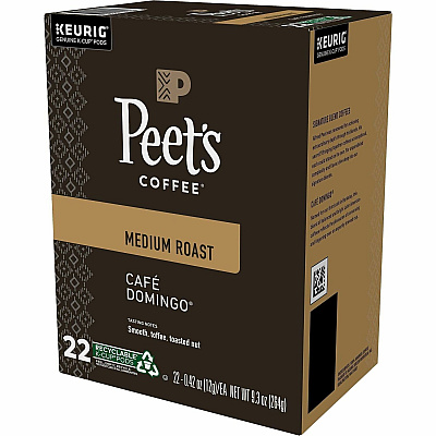 Peet's Coffee K-Cup Cafe Domingo Coffee (2404CT)