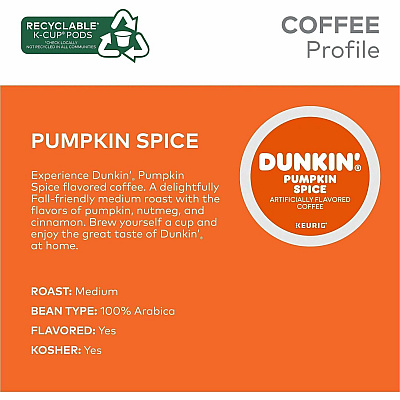 Dunkin Donuts Dunkin Donuts K-Cup Pumpkin Spice Coffee (7596CT)