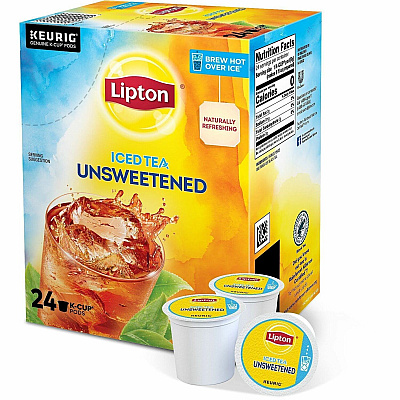 Lipton Unsweetened Iced Black Tea Black Iced Tea K-Cup, Pod (0543CT)