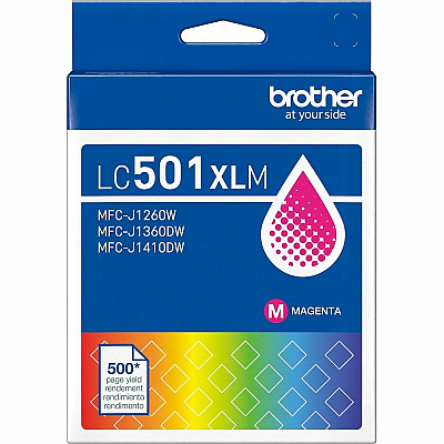 Brother Original High (XL) Yield Inkjet Ink Cartridge - Magenta - 1 Each (LC501XLMS)
