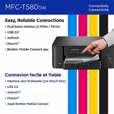 Brother MFC-T580DW Wired & Wireless INKvestment Tank Inkjet Multifunction Printer - Color