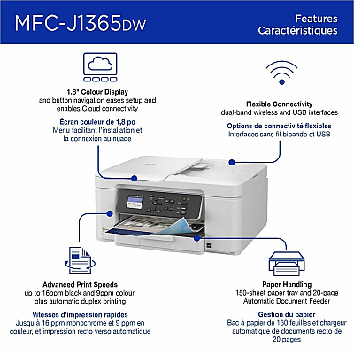 Brother MFCJ1365DW Inkjet Multifunction Printer - Color