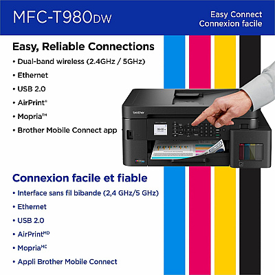 Brother MFC-T980DW Wired & Wireless INKvestment Tank Inkjet Multifunction Printer - Color