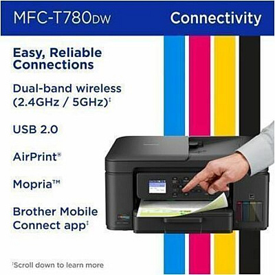 Brother MFC-T780DW Wired & Wireless INKvestment Tank Inkjet Multifunction Printer - Color