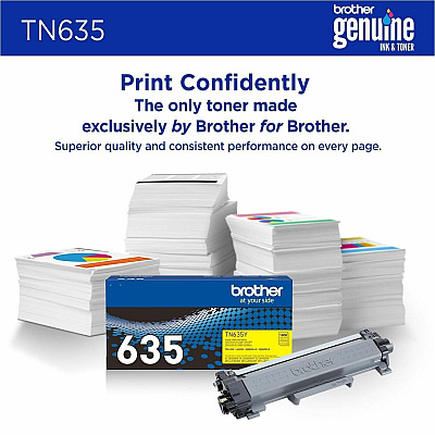 Brother TN635Y Original Standard Yield Laser Toner Cartridge - Yellow - 1 Each