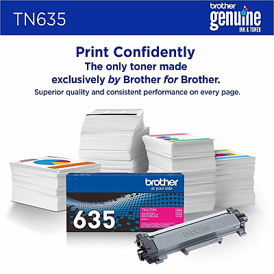 Brother TN635M Original Standard Yield Laser Toner Cartridge - Magenta - 1 Each