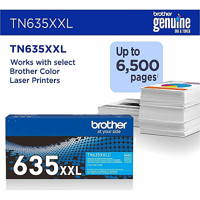 Brother Original Super High Yield Laser Toner Cartridge - Cyan - 1 Each (TN635XXLC)